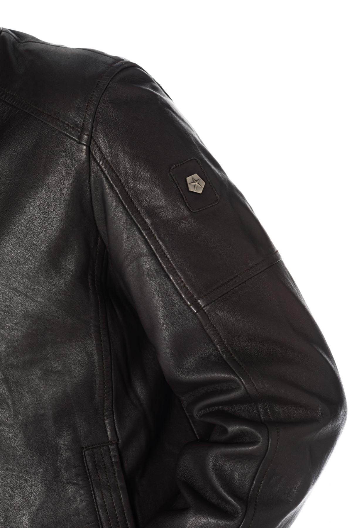 Milestone lambskin leather jacket with stand-up collar - Image n°8