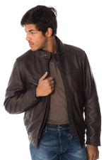 Men's lambskin leather jacket - Image n°3