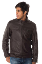 Men's lambskin leather jacket - Image n°1