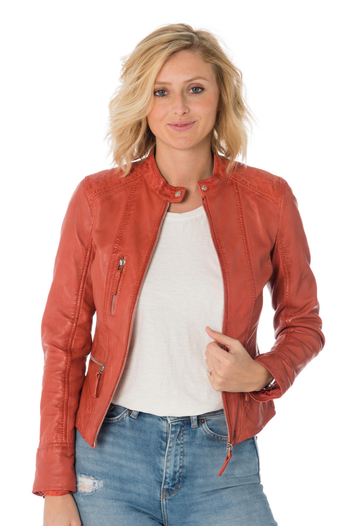  Coral biker collar jacket - Image n°3