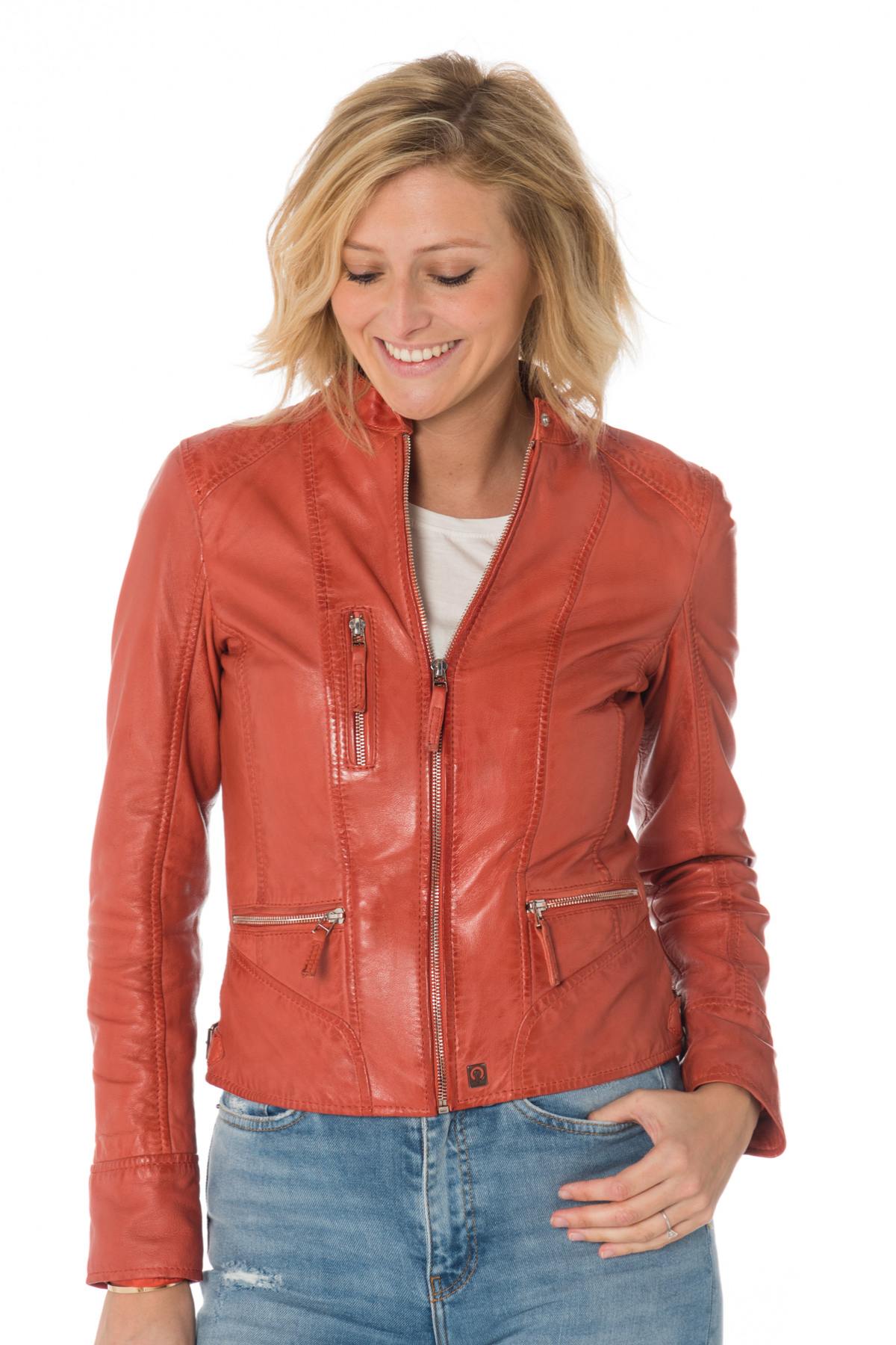  Coral biker collar jacket - Image n°1