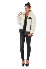 Women's light beige bomber jacket - Image n°2