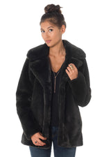 Oakwood Dark Gray Faux Fur Jacket - Image n°4