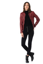 Distressed red sheepskin leather jacket - Image n°2