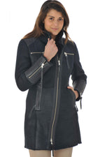 Oakwood women's blue shearling coat - Image n°3