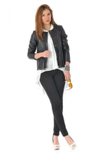 Oakwood braided black leather jacket with fringes - Image n°2