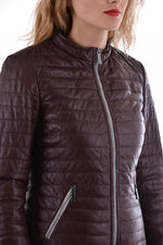 Oakwood women's burgundy sheepskin leather jacket - Image n°3