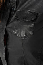 Fine leather jacket with shirt collar - Image n°9