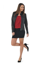 Fine leather jacket with shirt collar - Image n°4