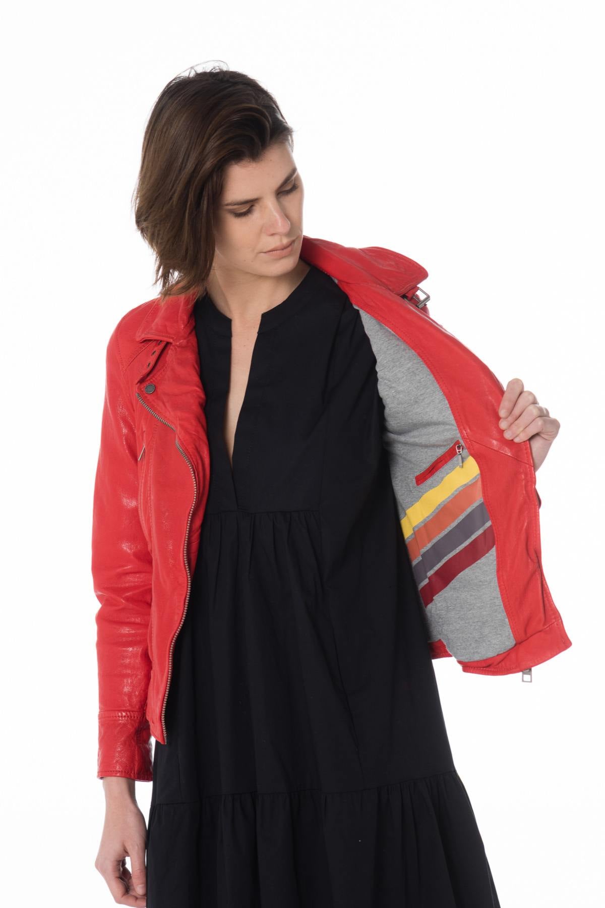 Women's Jacket Oakwood VIDEO ROUGE FONCE 539 - Hide-Jack.com– Leather ...