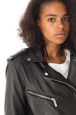 Oversized sheepskin leather perfecto - Image n°8