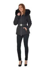 Jacket with hood and black belt - Image n°2