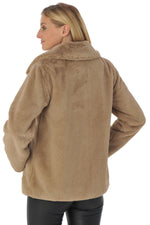 Beige faux fur jacket - Image n°6