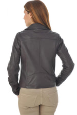 Burgundy sheepskin leather perfecto - Image n°4