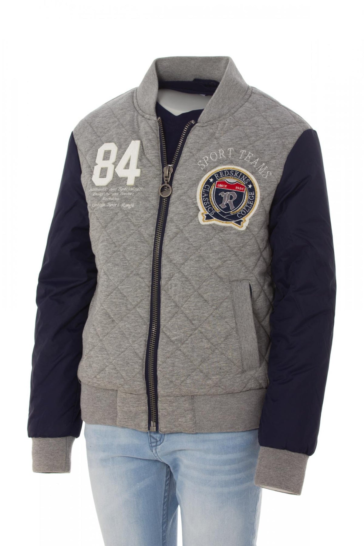 Children's Redskins Teddy in blue and gray cotton - Image n°2