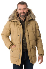 Men's beige nylon down jacket - Image n°3