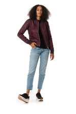 Schott women's dark burgundy bomber jacket - Image n°2