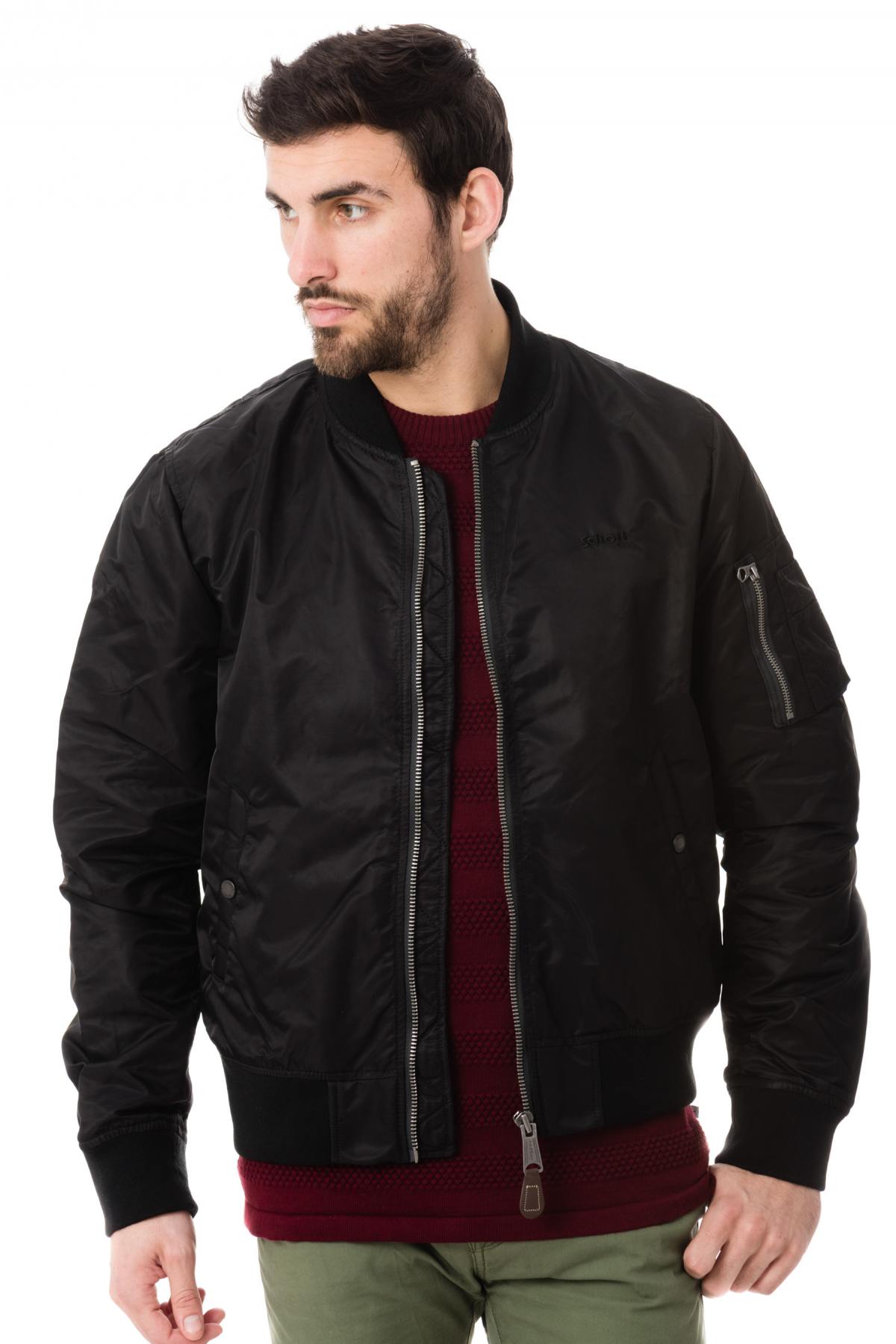 Schott men's light bomber jacket black - Image n°4