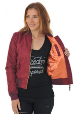 Women's burgundy nylon bombers - Image n°8