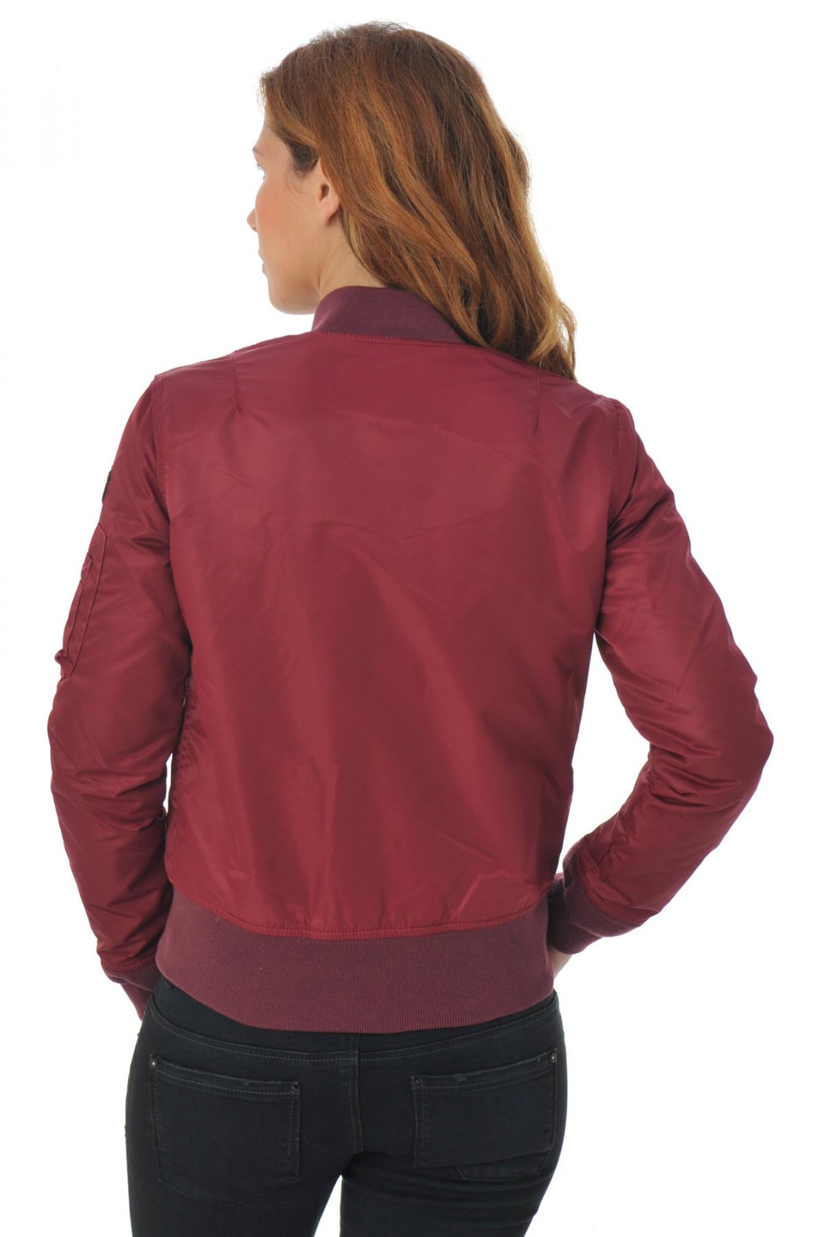 Women's burgundy nylon bombers - Image n°9