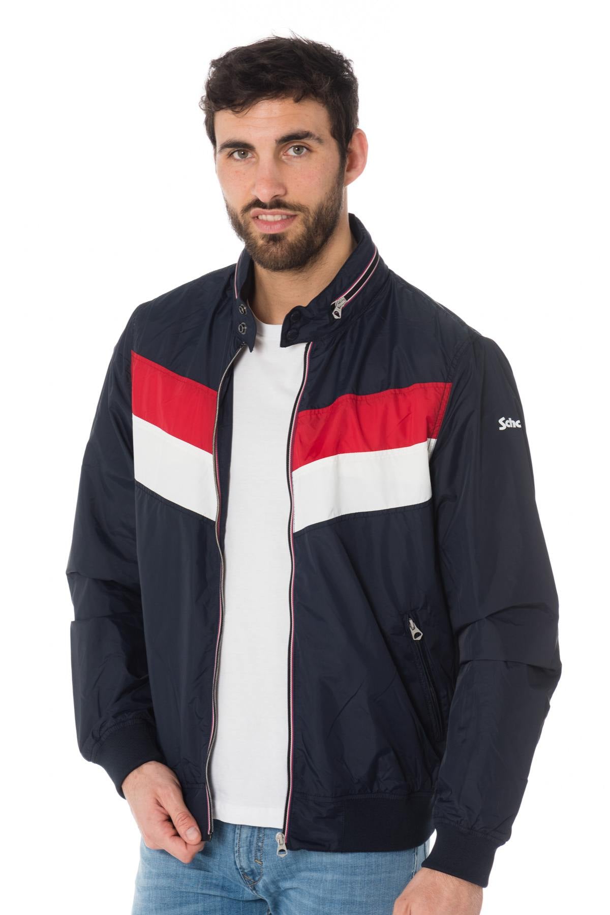 Tricolor windbreaker jacket for men - Image n°6