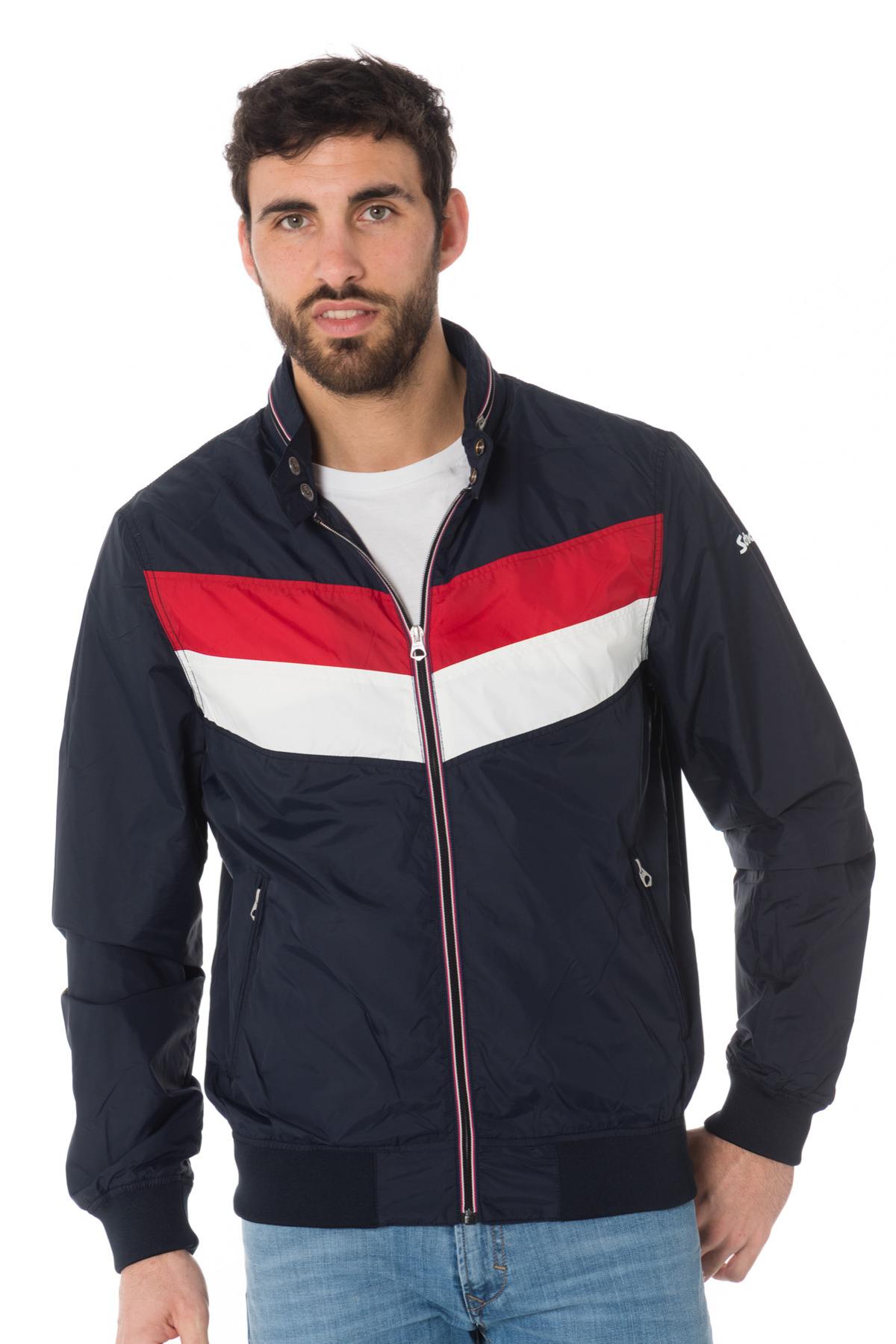 Tricolor windbreaker jacket for men - Image n°1