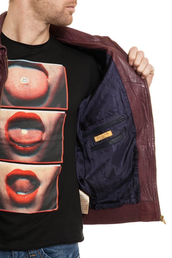 Scotch and Soda Men's Lambskin Jacket Plum - Image n°4