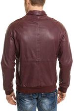 Scotch and Soda Men's Lambskin Jacket Plum - Image n°5