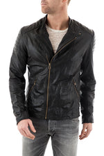 Scotch and Soda Black Leather Jacket for Men - Image n°1