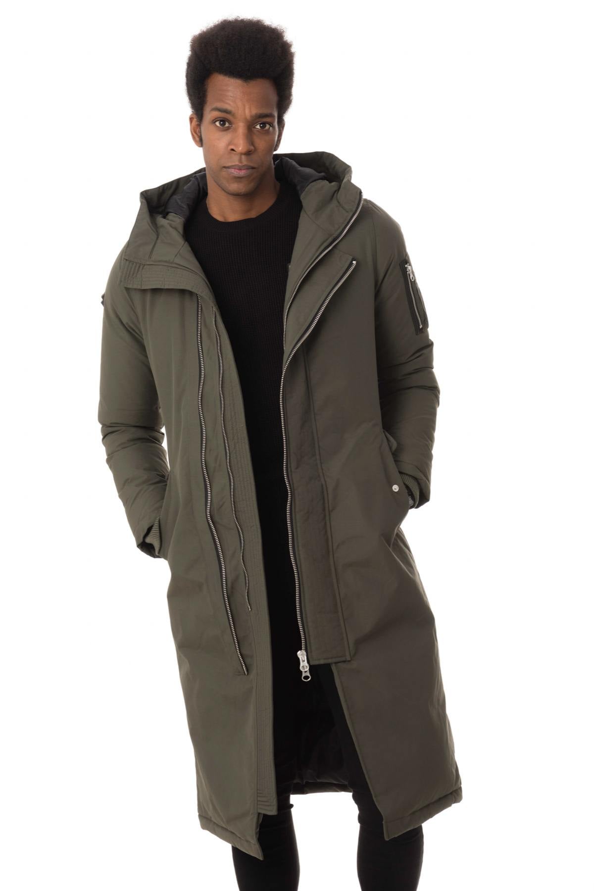 Men's long khaki parka - Image n°1
