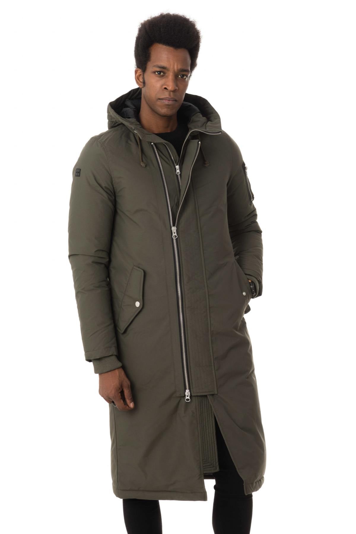 Men's long khaki parka - Image n°3