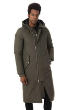 Men's long khaki parka - Image n°3