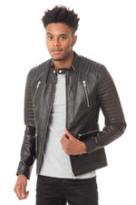 Men's black round neck jacket - Image n°5