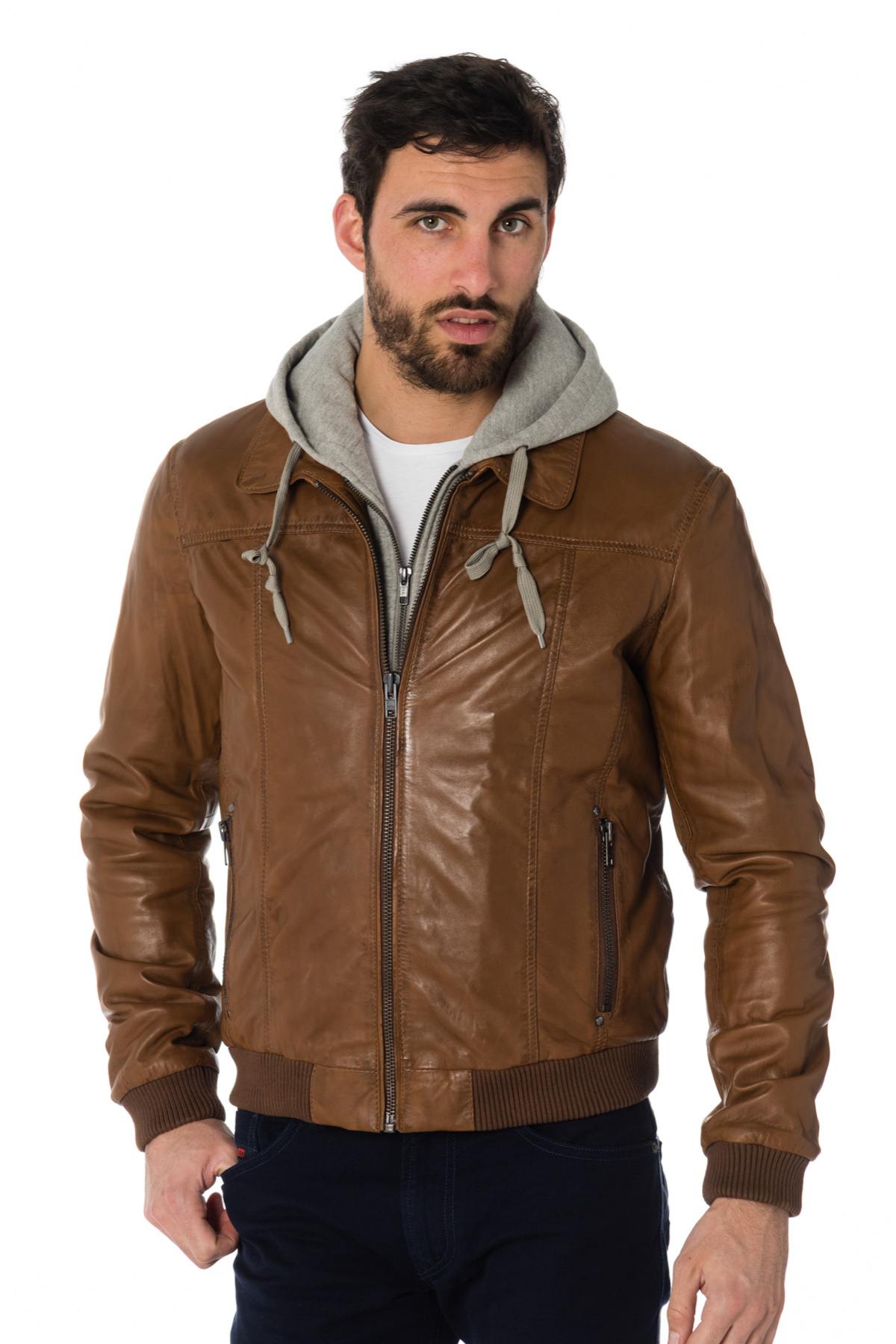 Serge Pariente hooded sheepskin leather jacket - Image n°1