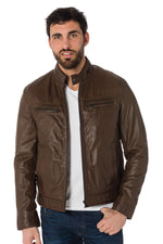 Mocca sheepskin leather jacket - Image n°3