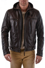 Serge Pariente jacket in brown lambskin - Image n°1