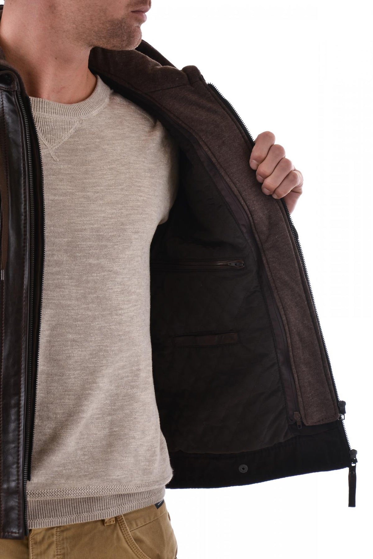 Serge Pariente jacket in brown lambskin - Image n°5