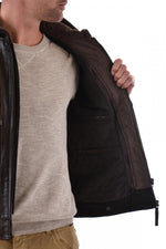 Serge Pariente jacket in brown lambskin - Image n°5