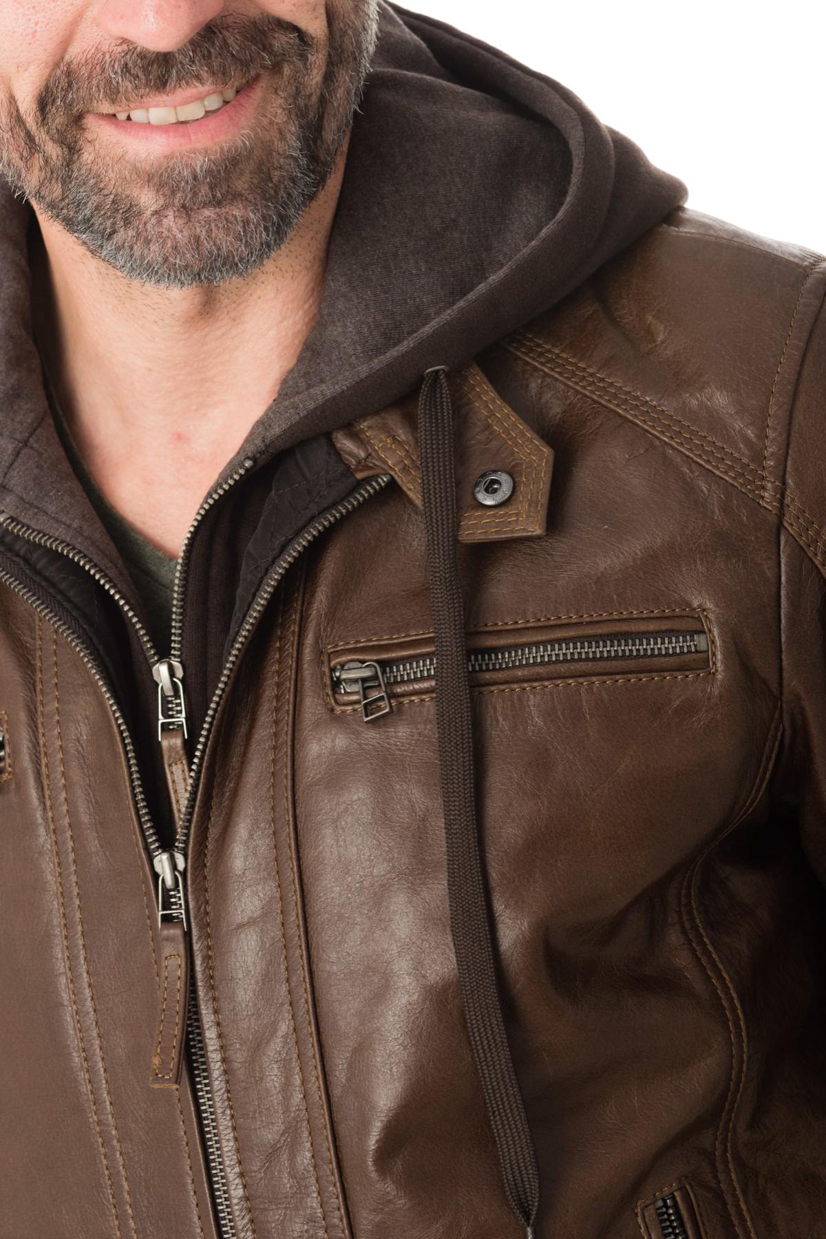 Serge Pariente jacket in brown leather - Image n°9
