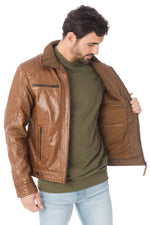 Serge Pariente jacket in oxblood buffalo leather - Image n°4