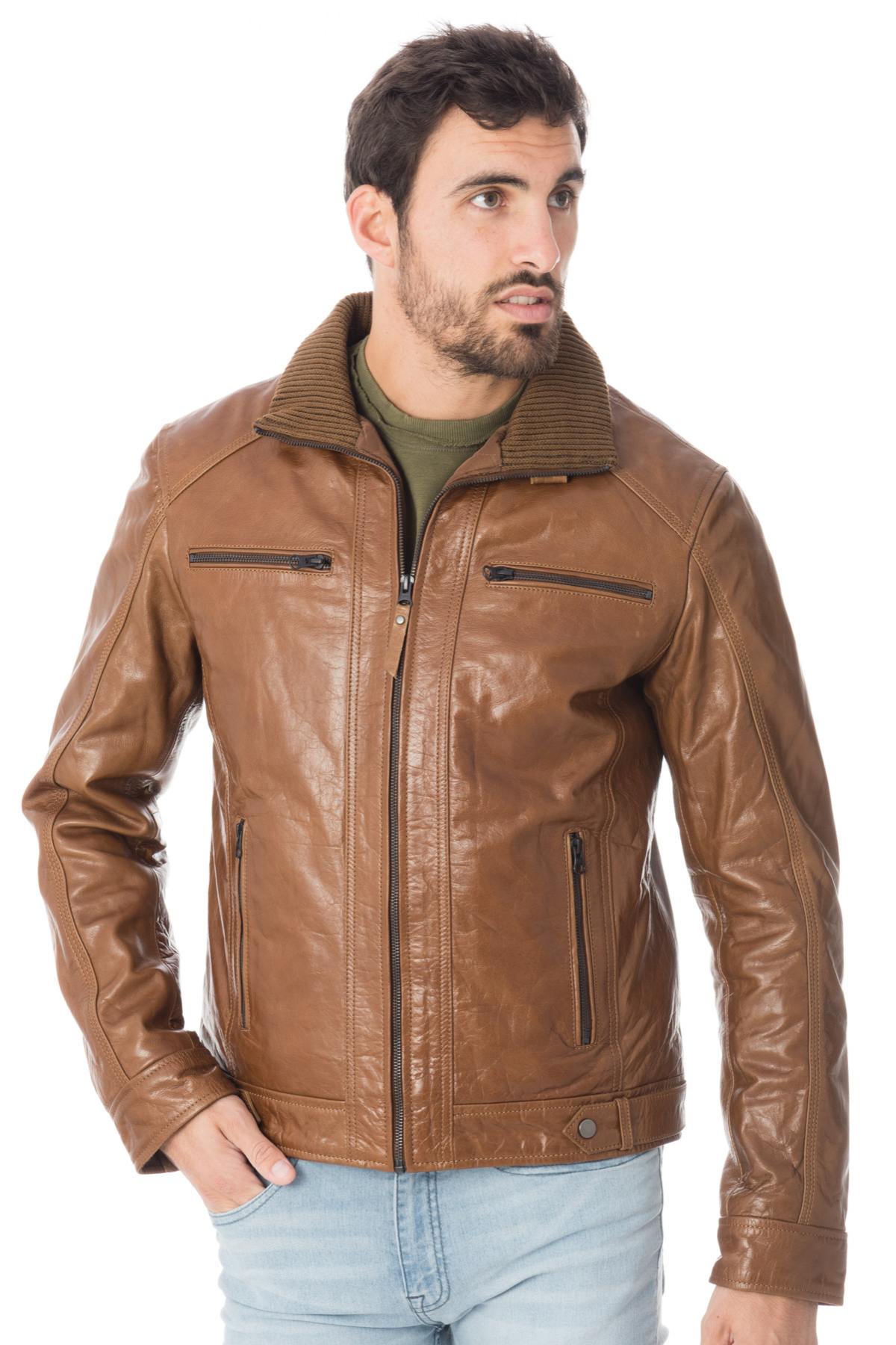 Serge Pariente jacket in oxblood buffalo leather - Image n°3