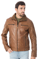 Serge Pariente jacket in oxblood buffalo leather - Image n°3