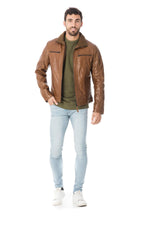Serge Pariente jacket in oxblood buffalo leather - Image n°2