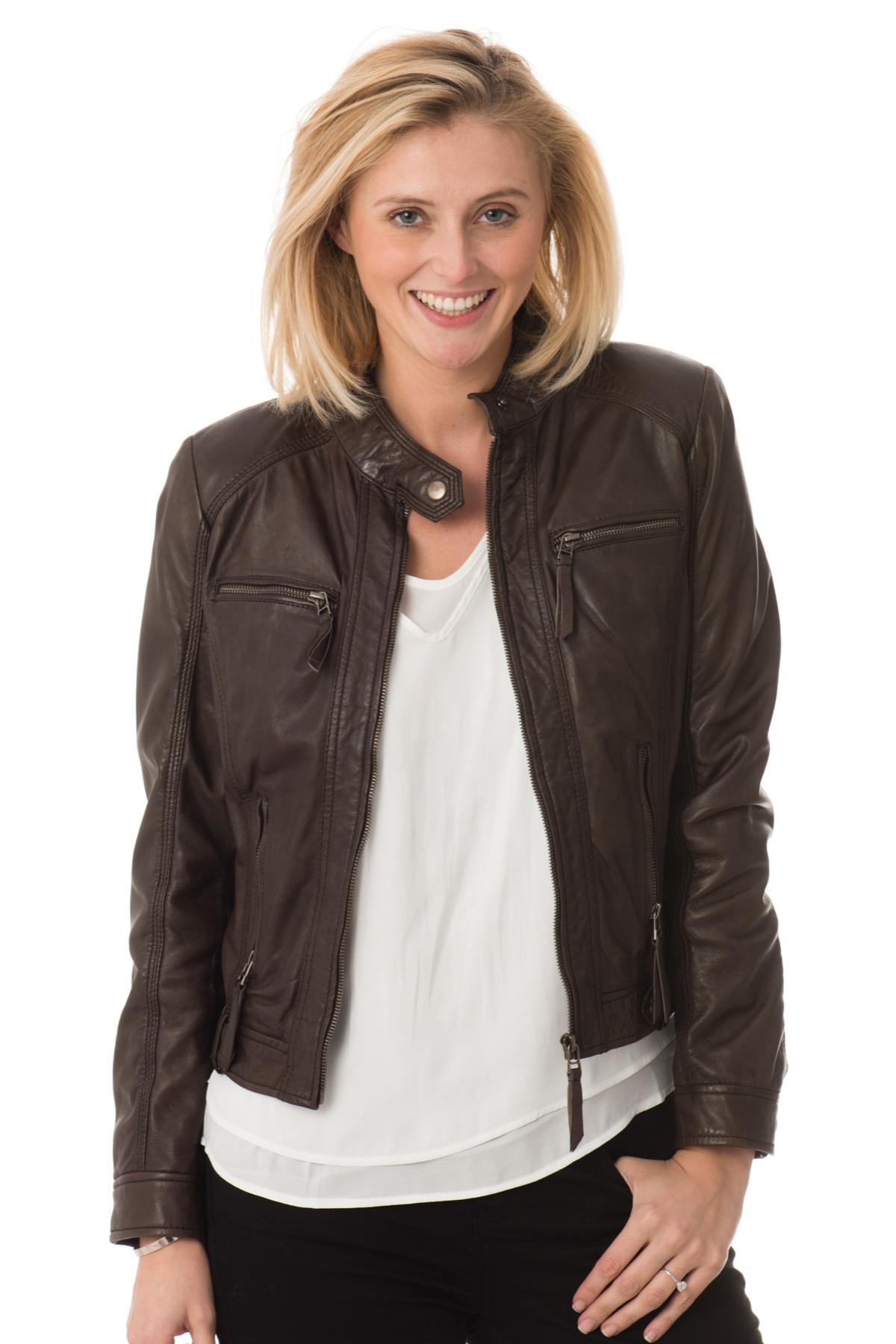 Serge Pariente jacket in brown sheepskin - Image n°3