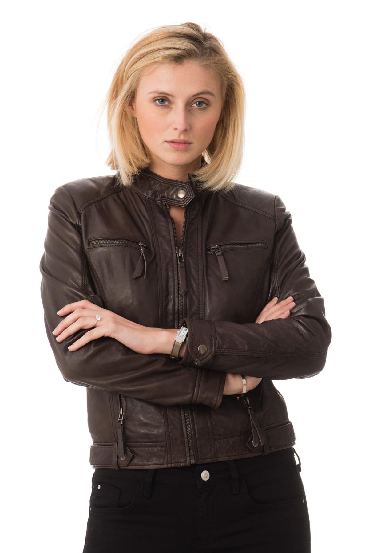 Serge Pariente jacket in brown sheepskin - Image n°1