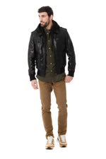 Men's leather jacket Black Serge Pariente - Image n°2