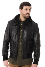 Men's leather jacket Black Serge Pariente - Image n°3