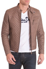 Men's leather jacket Caramel Serge Pariente - Image n°2