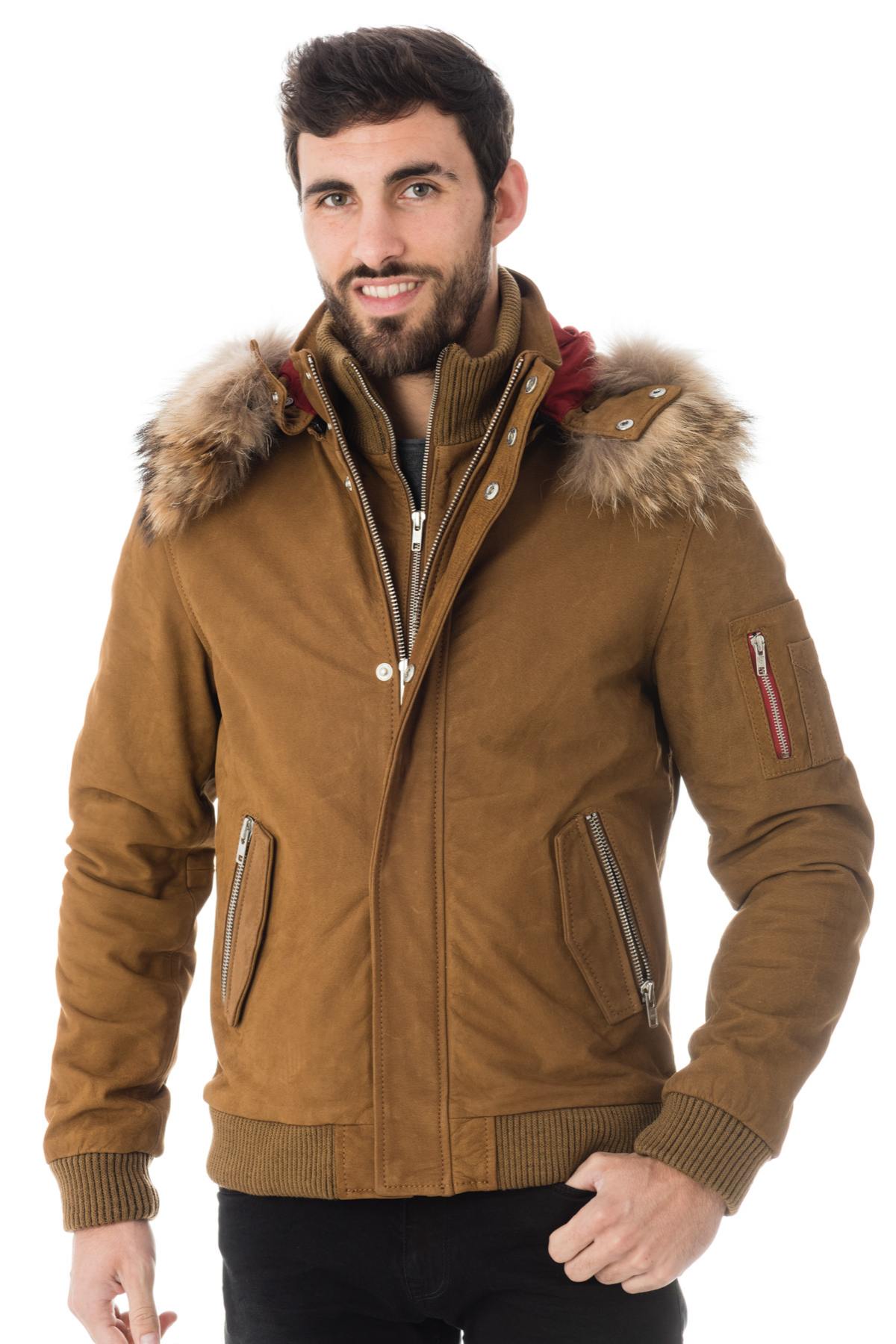 Serge Pariente camel nubuck buffalo leather jacket - Image n°4