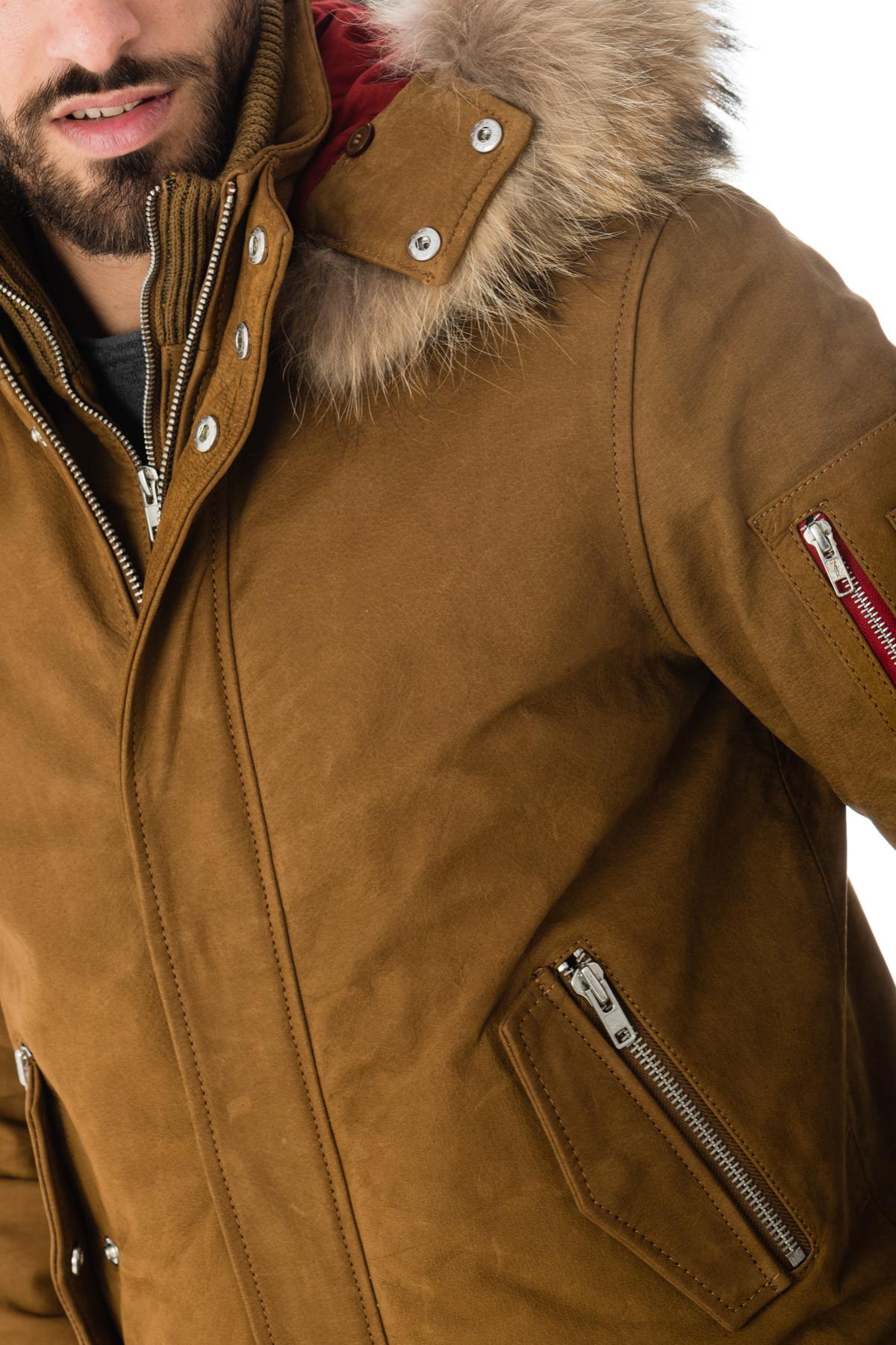 Serge Pariente camel nubuck buffalo leather jacket - Image n°7